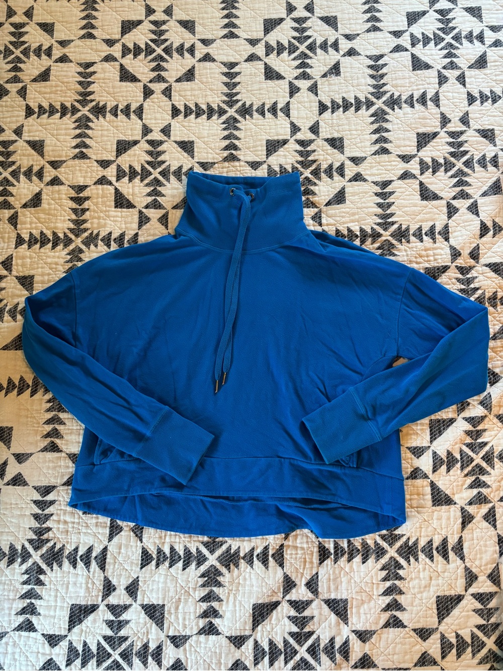 Sweaty Betty Electric Blue Funnel-Neck Pullover